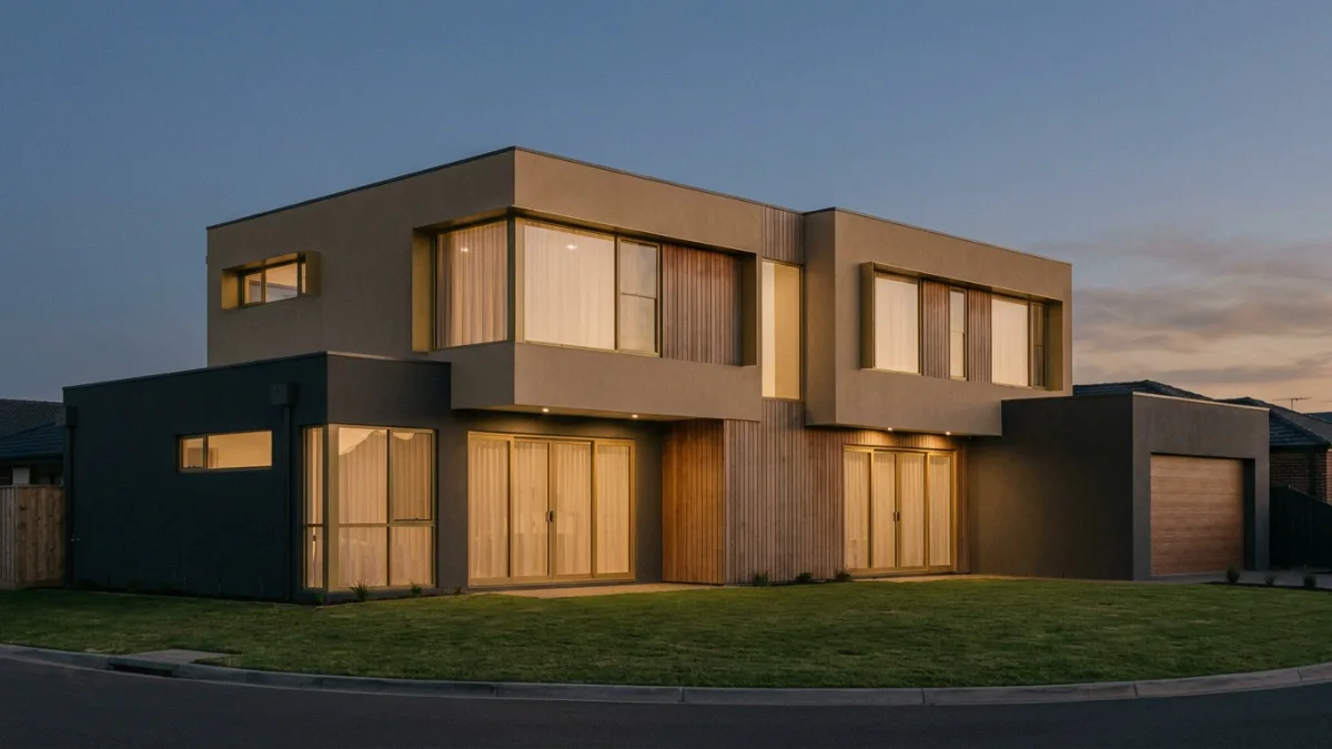 Contemporary two-storey Gold Coast home at dusk, the kind of property affected by a low bank valuation